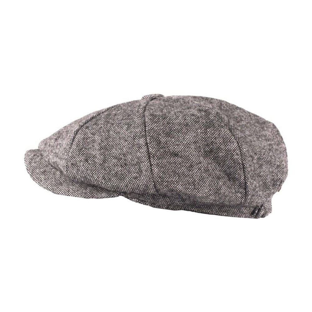 Heritage Tradition Tweed Newsboy Cap B/W Mix - Flat Cap fra Heritage Traditions hos The Prince Webshop