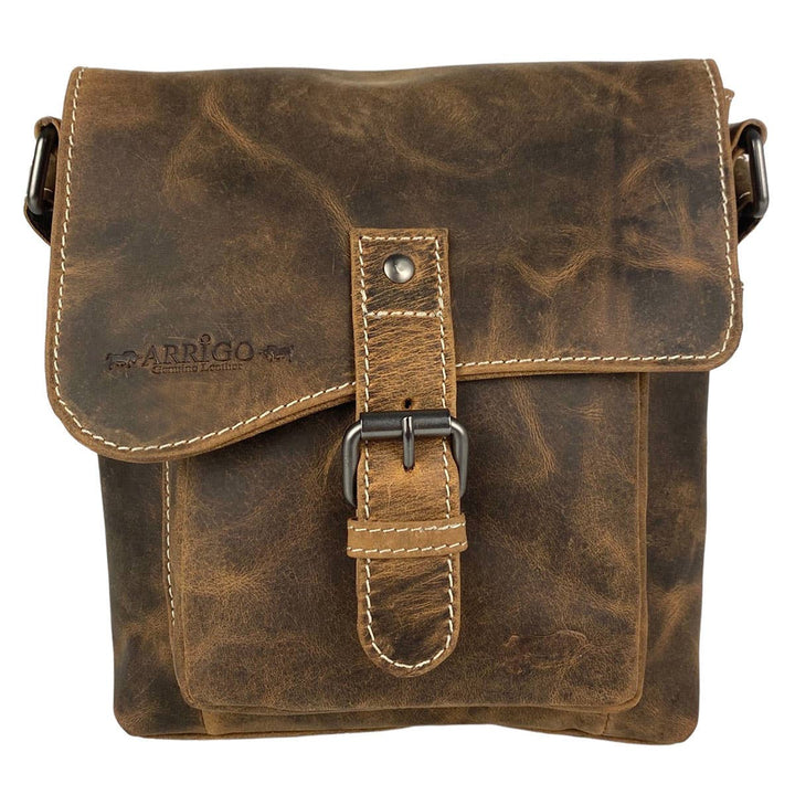 Arrigo Shoulder Bag with Flap Buffalo Leather - Cognac - Taske fra Arrigo hos The Prince Webshop